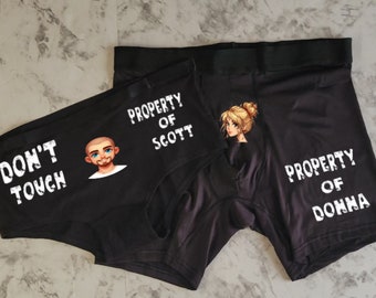 Property of  Couples Underwear Set, Underwear with Face, Personalized Couples Matching Underwear Set, Couples gifts