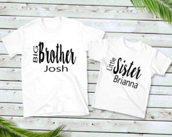 Big Brother Little sister shirts/ Matching Sibling Shirt Set