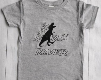 Personalized Dinosaur Birthday Boy Shirt, Three Rex, 3rd Birthday