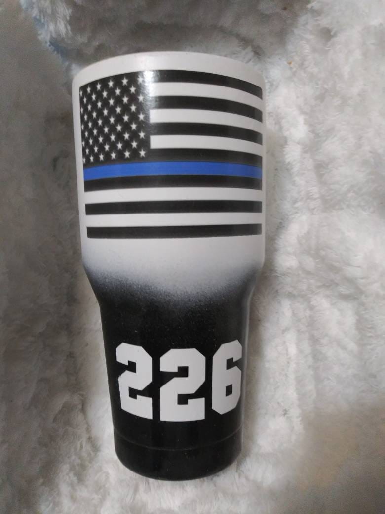 Thin Blue Line Tumbler,back the Blue Tumbler,officer Appreciation