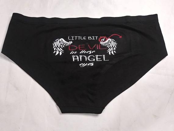 Sexy Panties, Little Bit of Devil in These Angel Eyes Panties for Her, Cute  Women's Underwear, Angel Panties, Erotic Underwear, 