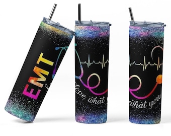 EMT Tumbler: Stethoscope Faux Glitter Paramedic Gift