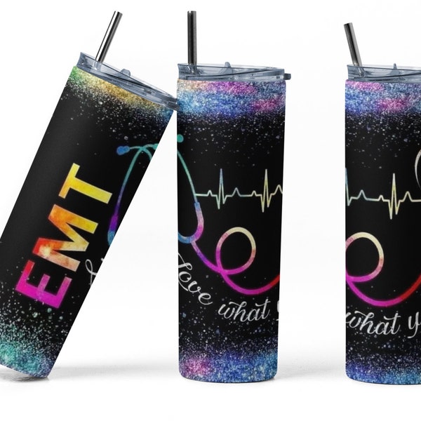 EMT Sublimation Tumbler, PARAMEDIC Tumbler,EMS Gift,First Responder Appreciation, Stethoscope  Tumbler, Paramedic Graduation Gifts, emt Gift