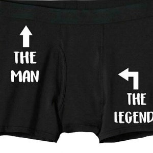 Funny Men&#39;s Boxer Briefs: The Man, The Legend - Novelty Gift