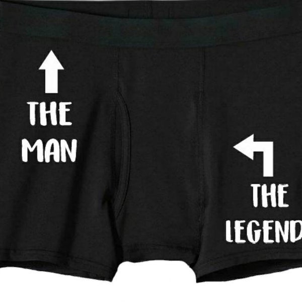 Funny Men's Boxer Briefs. The man, the legend boxers, gift for him.  Sexy men's boxers, Novelty gift for him, Funny Men's Underwear,