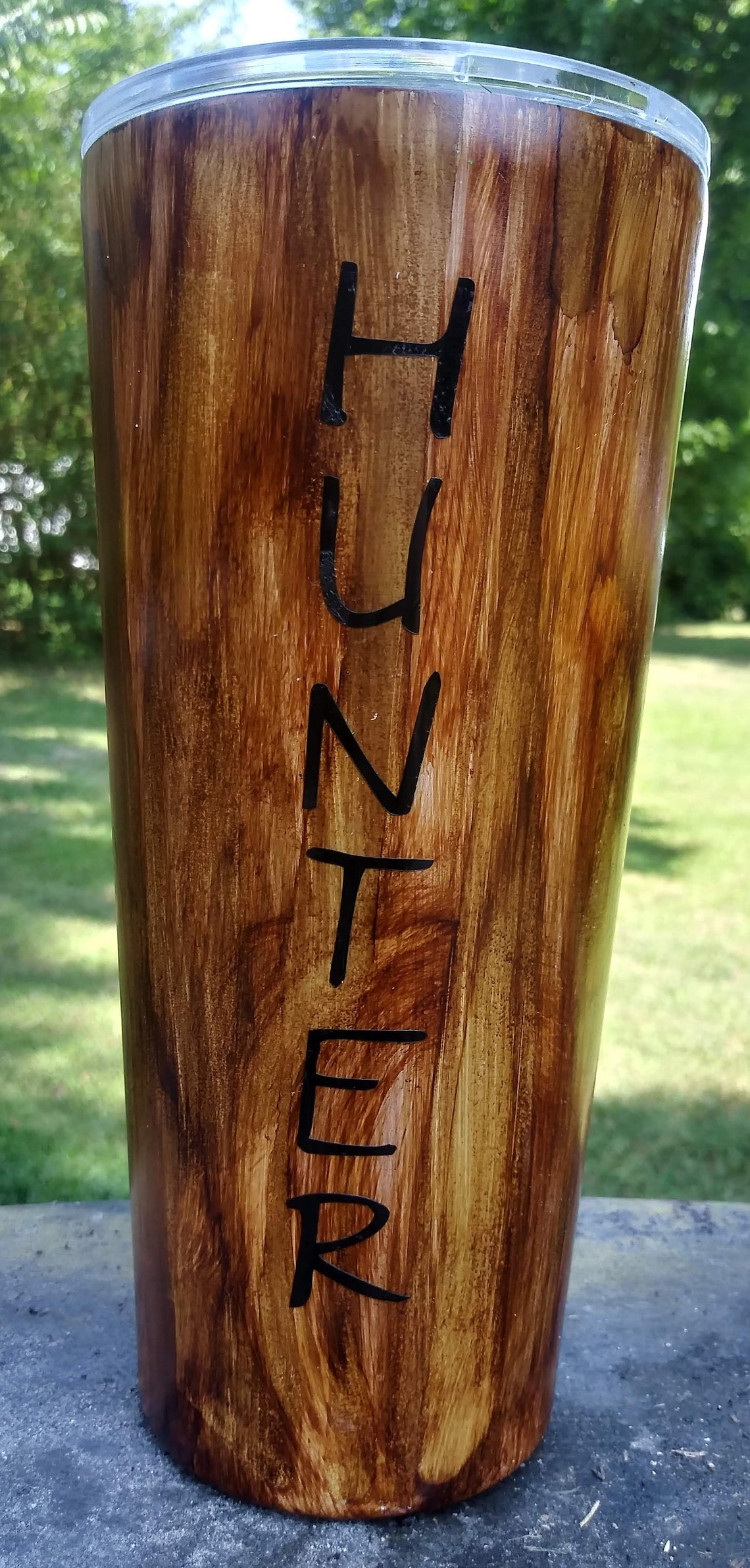 Wood Grain Tumbler Men's Tumbleramerican Flag Wood Grain Etsy