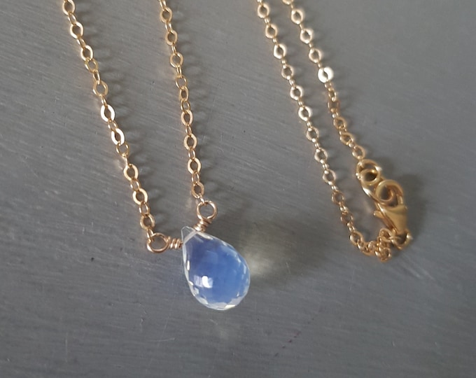Tiny Opal Quartz necklace choker Sterling Silver or 14K Gold Fill or 14K Rose Gold Fill -October birthstone jewellery gift for girl