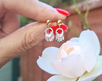 Tiny Mixed metal stud earring Sterling Silver and 14K Gold Fill studs, small  or all Silver studs minimalist jewellery gift for her girl him