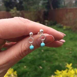 Tiny Birthstone earrings Sterling Silver stud small gemstone bead earrings Personalised Birthstone Chakra jewelry jewellery gift for girl