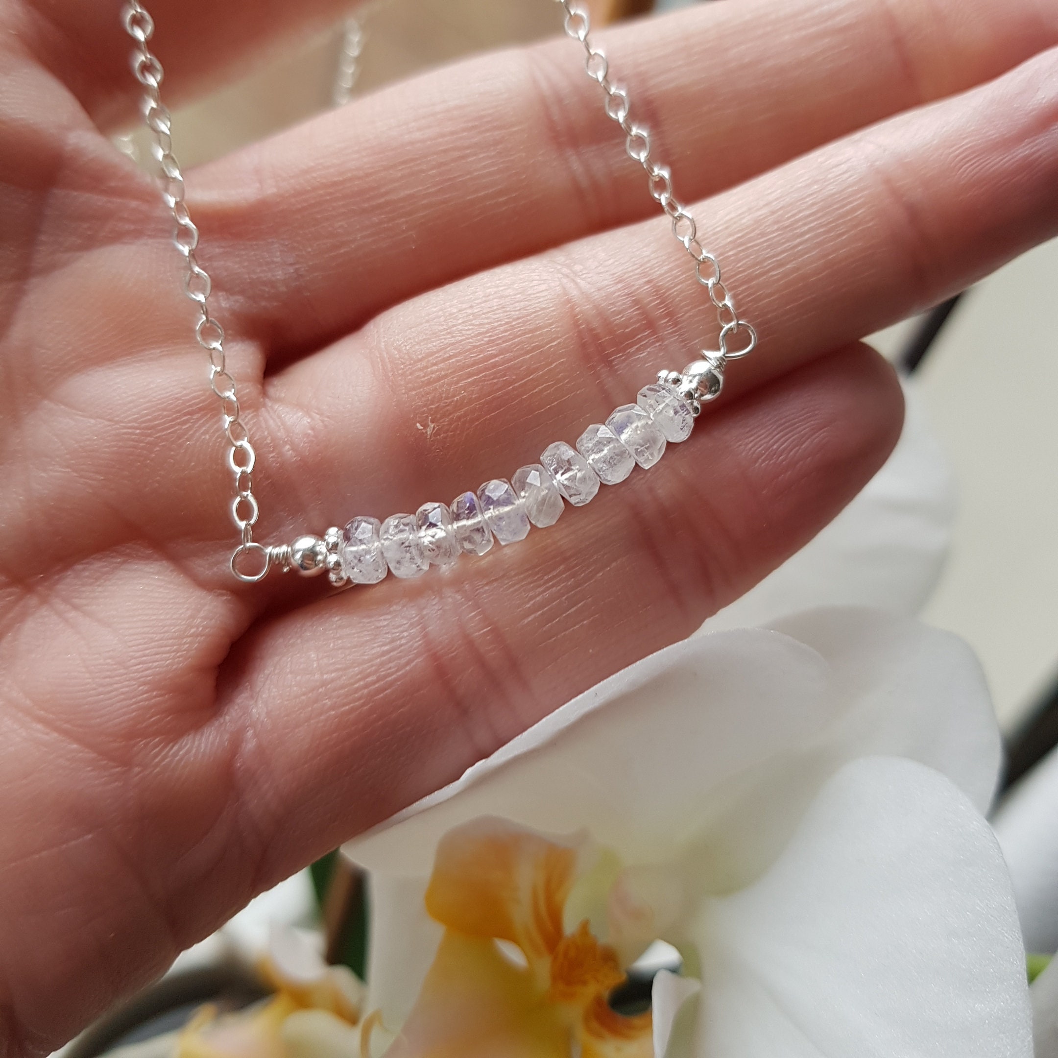 Tresor Collection - Rainbow Moonstone & Gemstone Long Station Necklace in 18k Yellow Gold main image 0