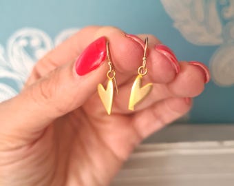 24K Gold Vermeil heart earrings tiny Gold over Sterling Silver heart earrings Gold heart jewellery gift for her mum teenage girl nan