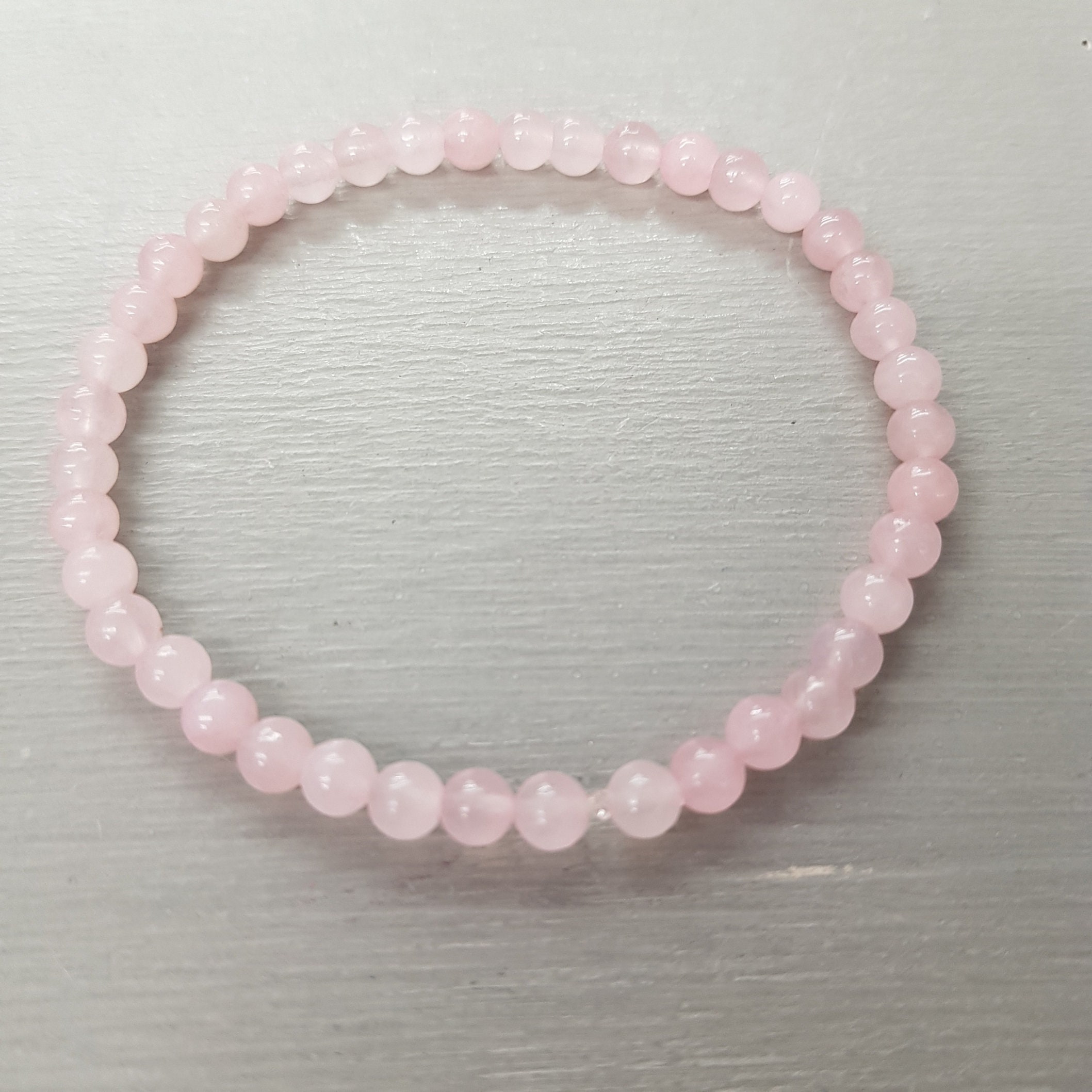 Rose Quartz STRETCH Bracelet Sterling Silver Small Bead Pink - Etsy UK