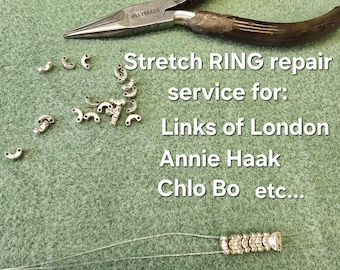 Stretch Ring Repair Service beaded stretch Ring restringing  repair and clean for designer Links of London, Annie haak, Chlo Bo other rings