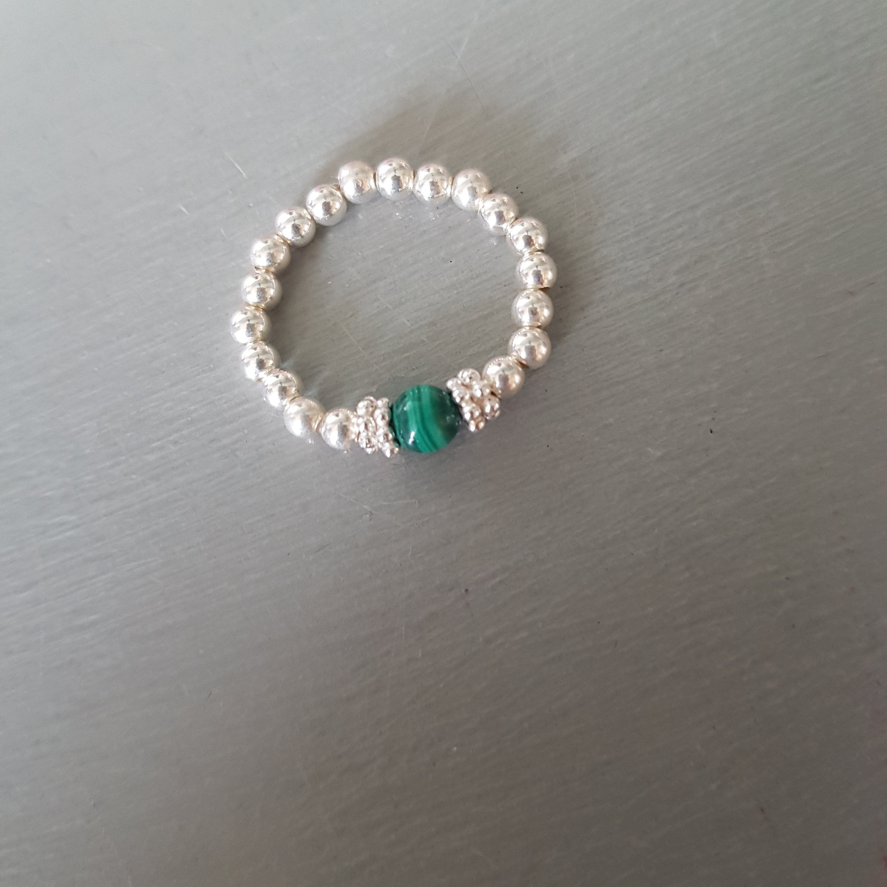 Toe Ring Sterling Silver Beads Stretch to Fit Toe Ring Sterling Silver Beads Stretch to Fit