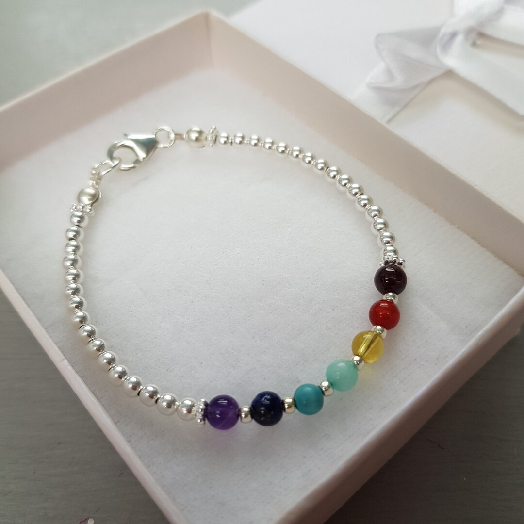 JFASHOP Pulsera De Chakra De Plata De Ley 925, Pulsera De Yoga Para