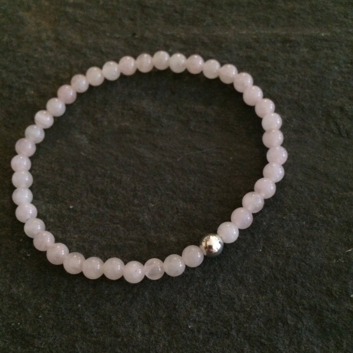 Rose Quartz STRETCH Bracelet Sterling Silver or Gold Fill - January ...