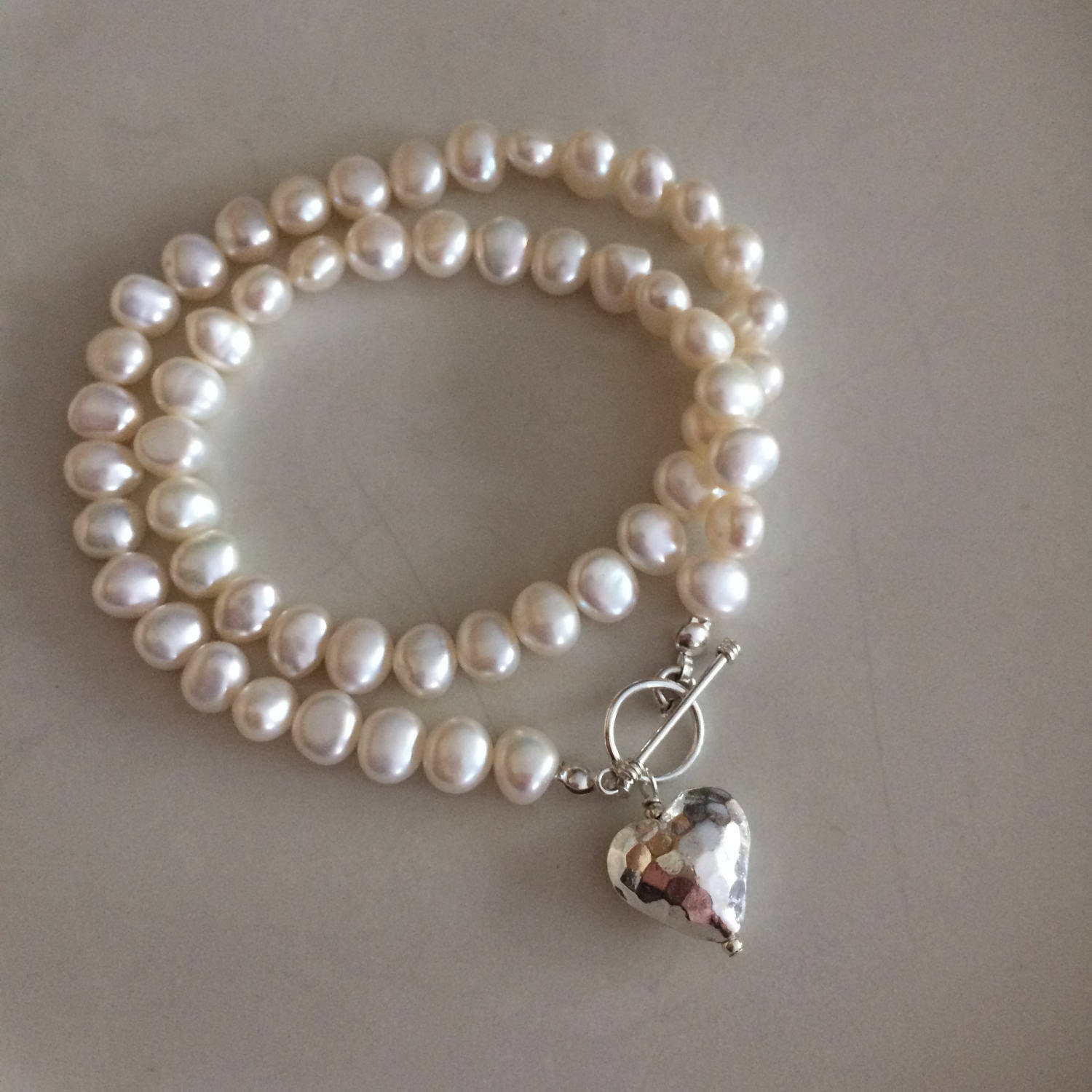 Sterling silver freshwater shop pearl necklace