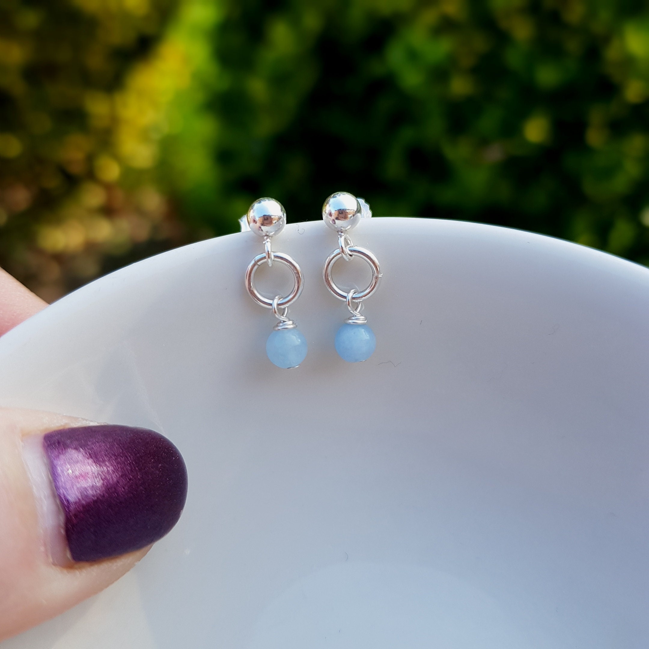 tiny gemstone earrings