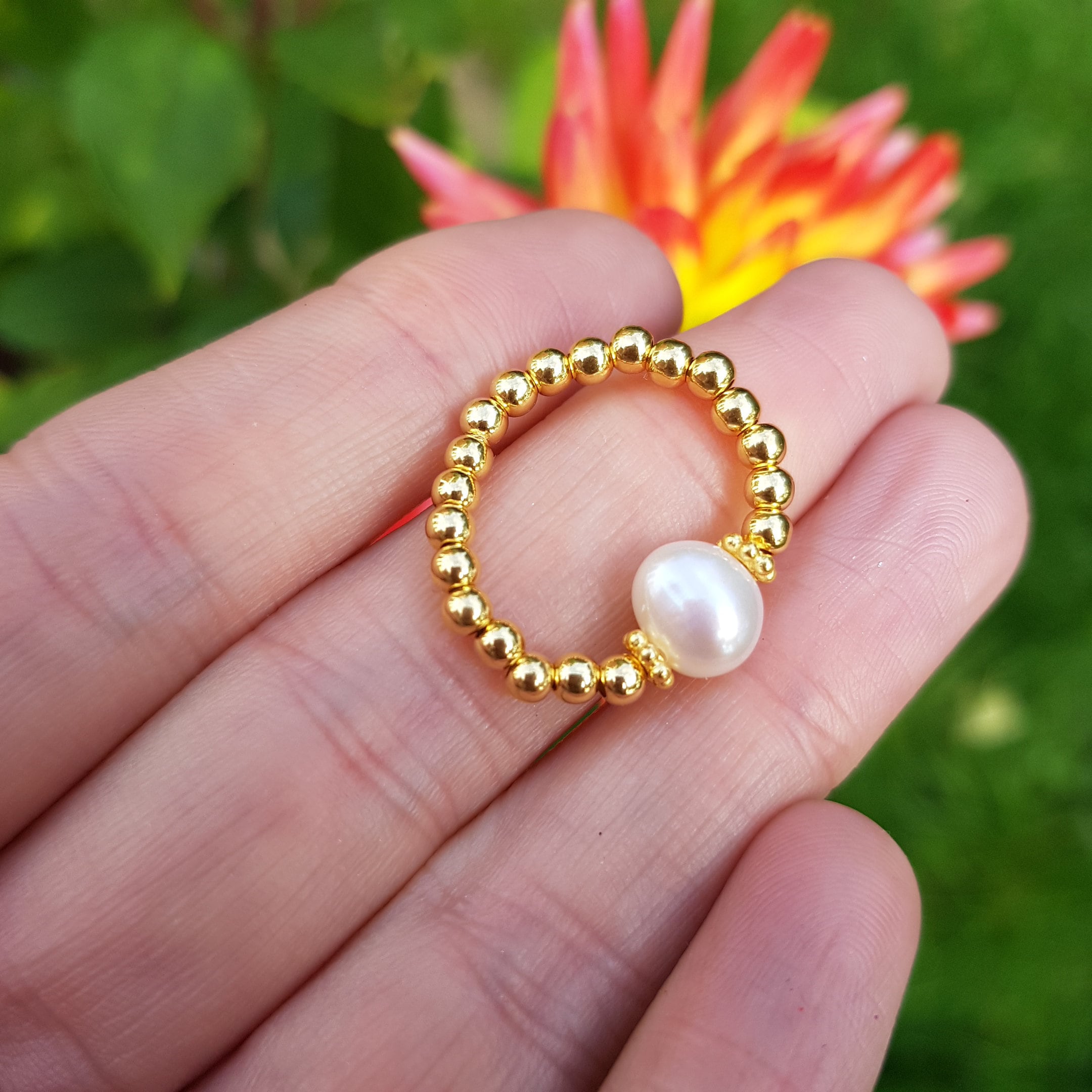 pearl ring in silver, moti ring price, moti stone, real pearl price,  baroque moti, irregular moti, rare pearl, ceylon pearl – CLARA