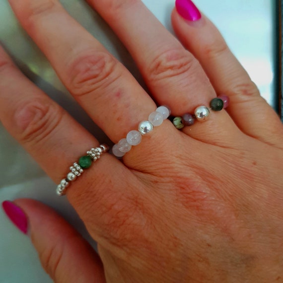 Rainbow Moonstone Ring Sterling Silver or 14k Gold Filled Raw Stone Ring Stacking Ring Moonstone Jewellery Stackable birthstone rings uk