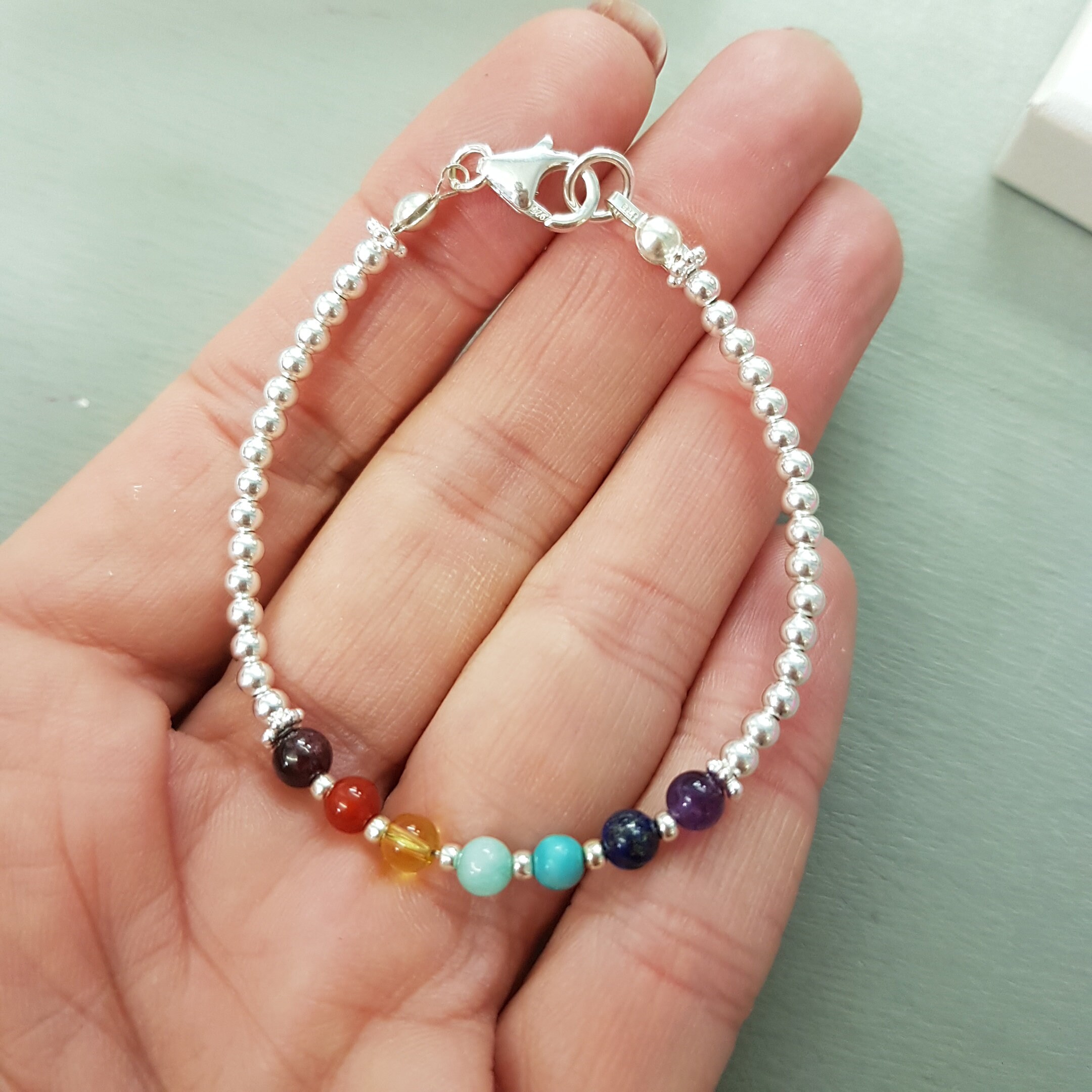 Silver chakra shop bracelet
