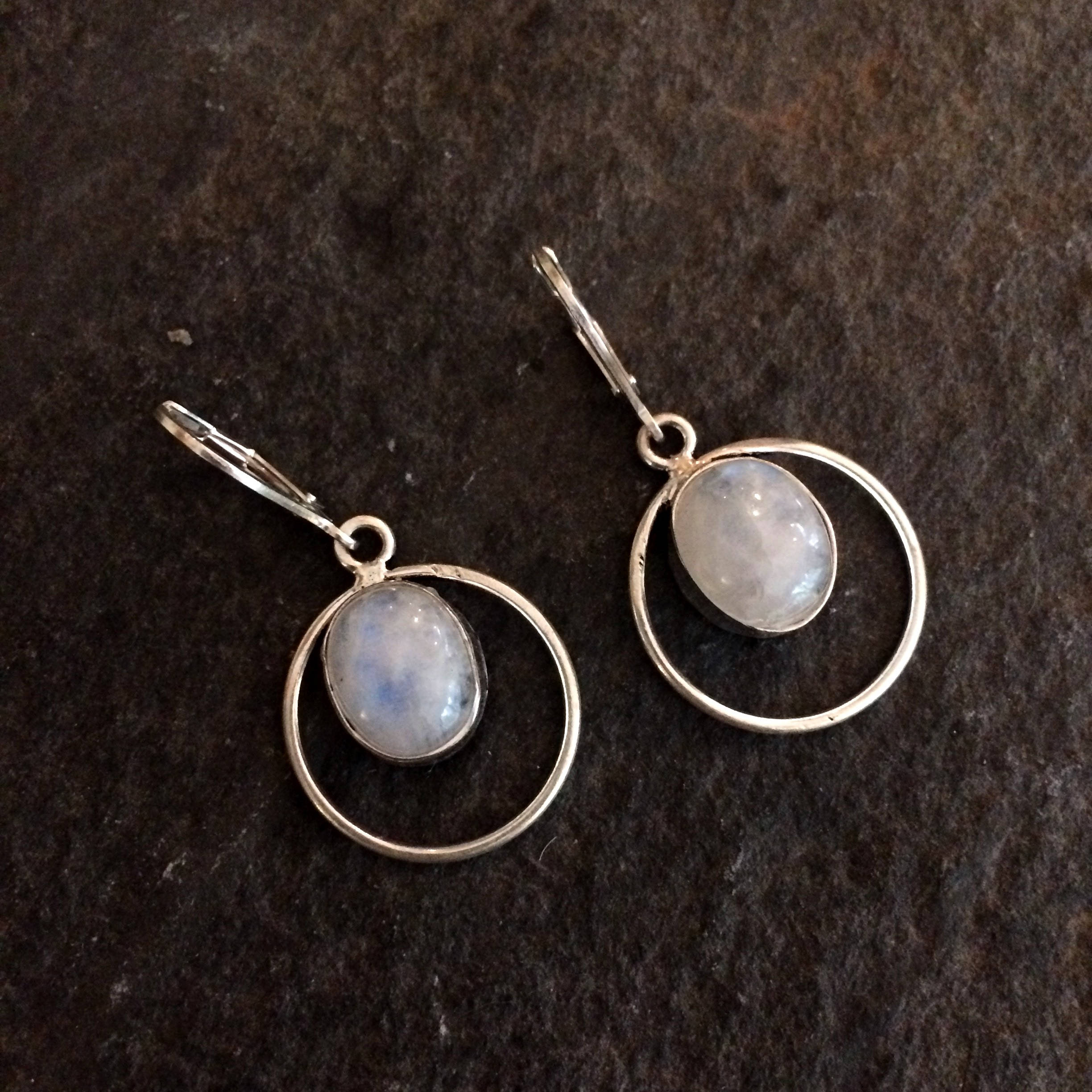 Moonstone earrings on Sterling Silver lever backs, hooks or studs ...