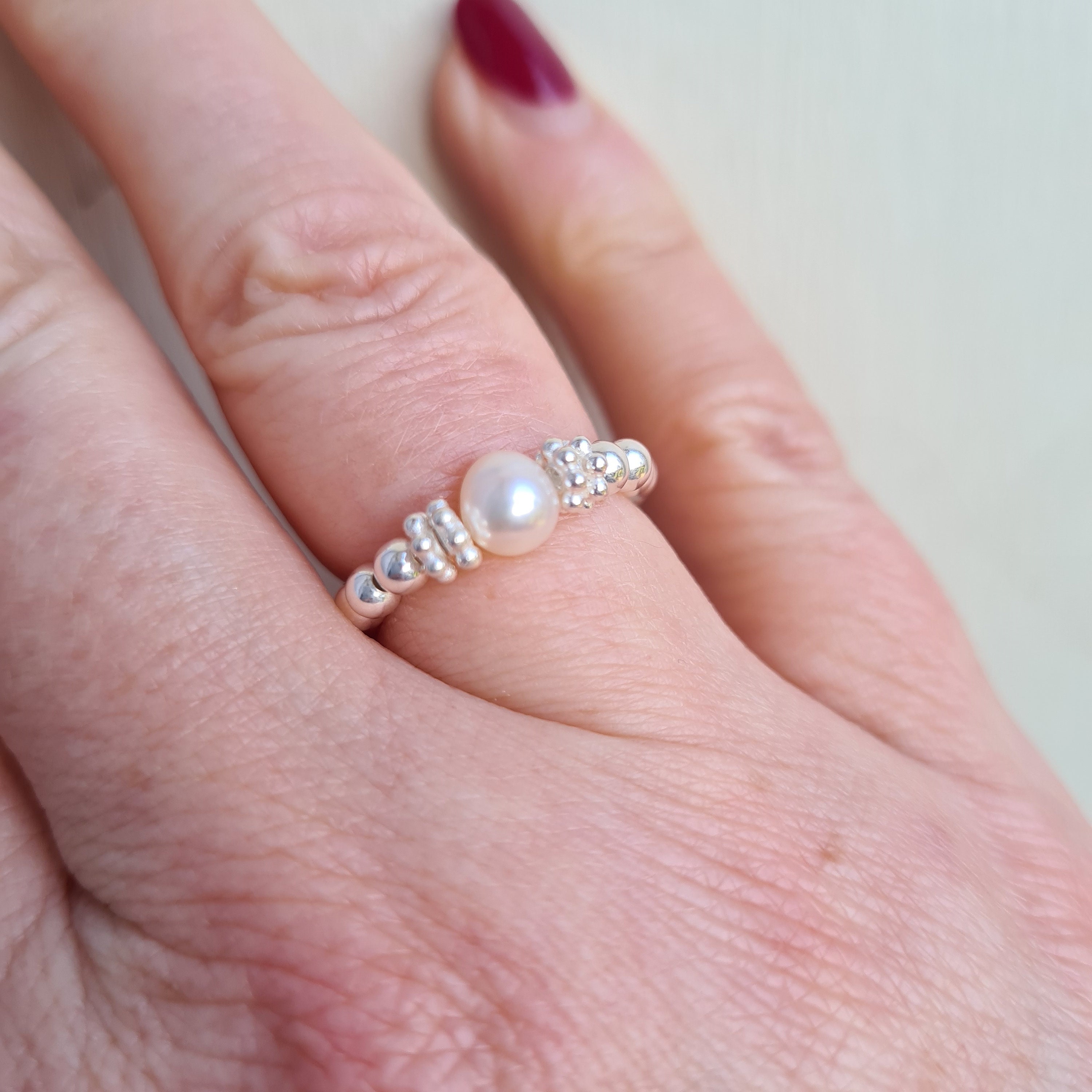 Pearl birthstone ring deals