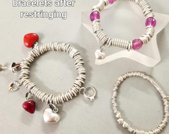 Links of London sweetie Bracelet Restringing Service stretch beaded Bracelet repair Annie Haak Chlo Bo Thomas Sabo Uno de 50 restring clean