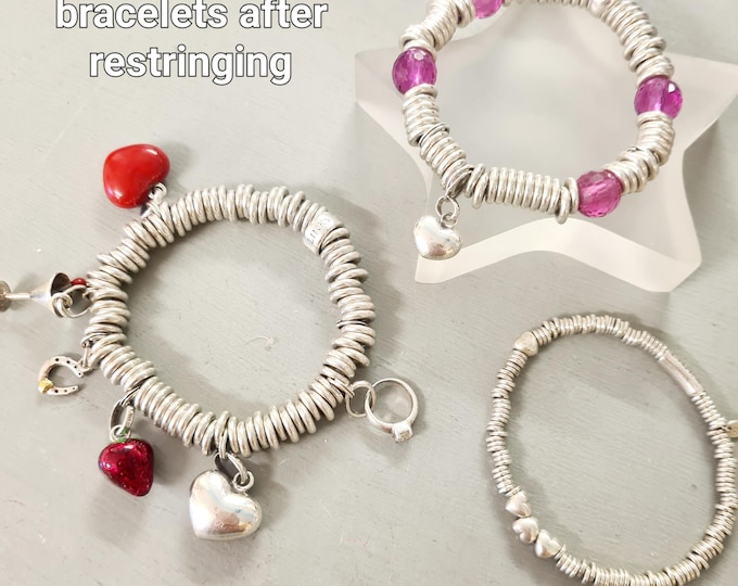 Links of London sweetie Bracelet Restringing Service stretch beaded Bracelet repair Annie Haak Chlo Bo Thomas Sabo Uno de 50 restring clean