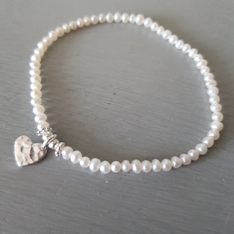 Tiny Freshwater Seed Pearl STRETCH Bracelet Sterling Silver - Etsy UK