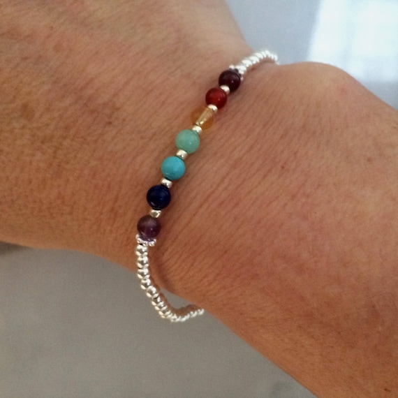 Chakra bracelet sterling silver deals