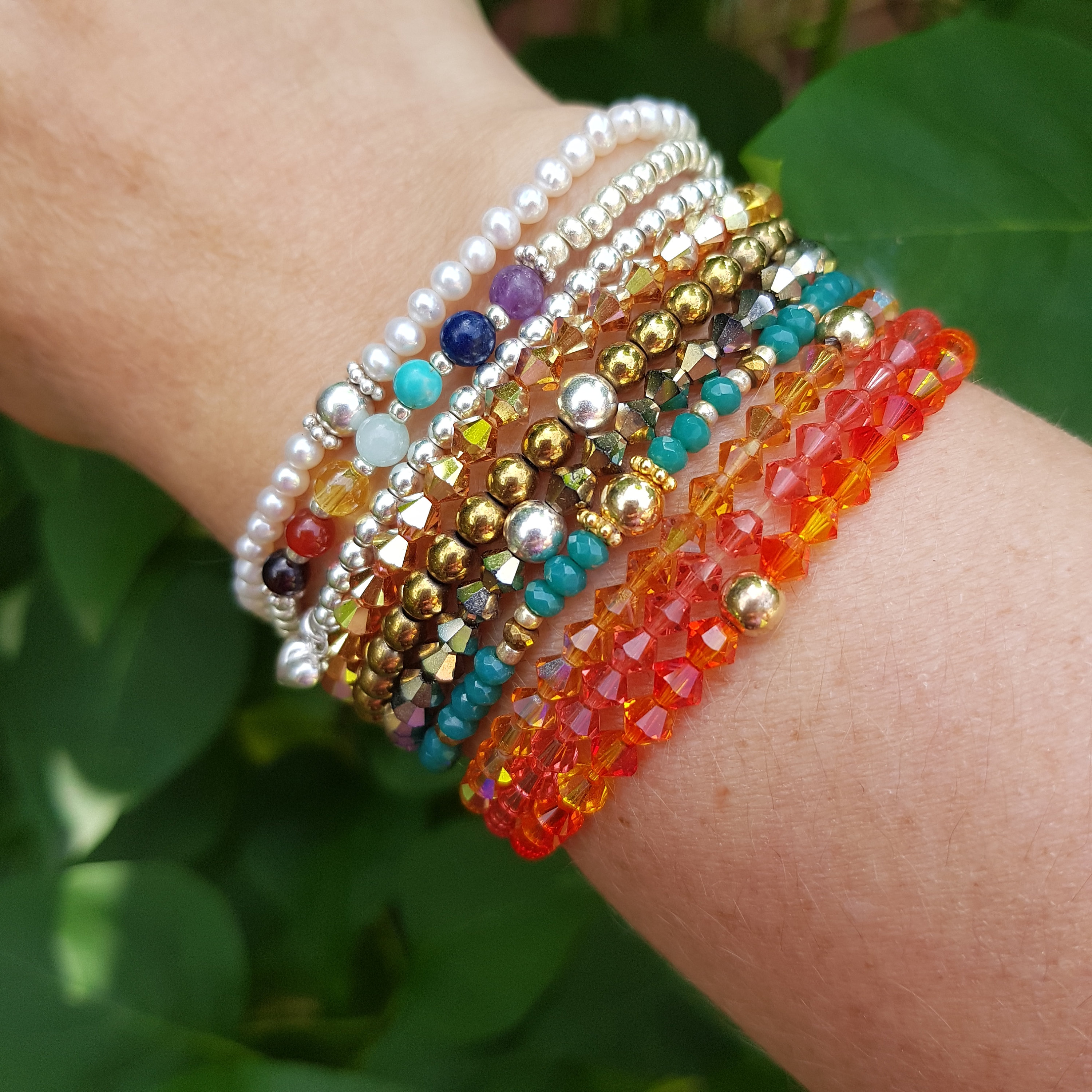 Pink Coral stretch Bracelet Sterling Silver beaded Coral gemstone Pink Coral stretch Bracelet Sterling Silver beaded Coral gemstone