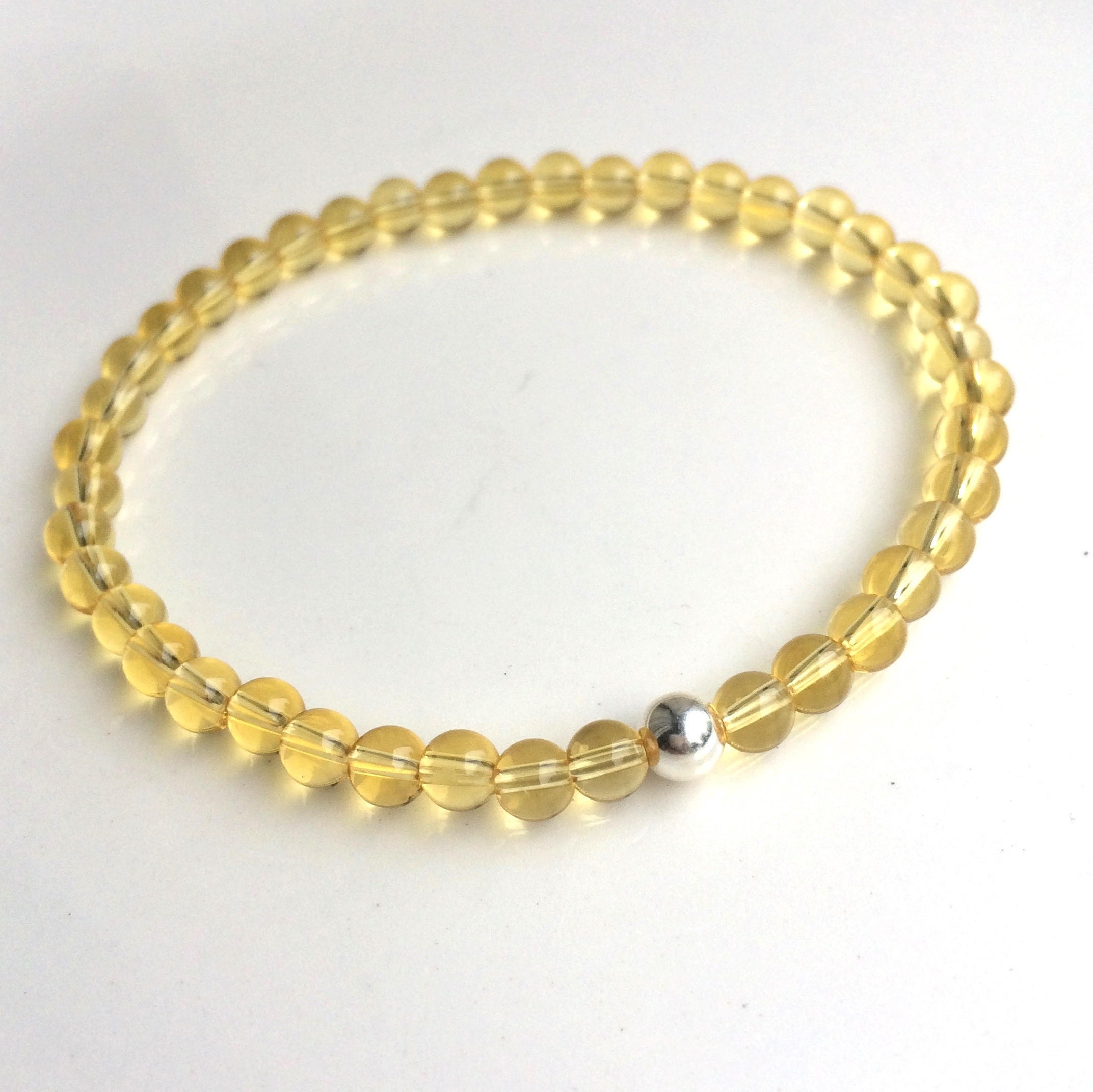 2 Pale Gold Citrine Birthstone Charms For European Bracelets - November - Xanadu Designs