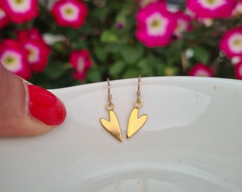 24K Gold Vermeil heart earrings tiny Gold over Sterling Silver heart earrings Gold heart jewellery gift for her mum teenage girl nan