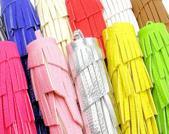 6 Large Fringe Tassels in Assorted Colors, 4.5" Long