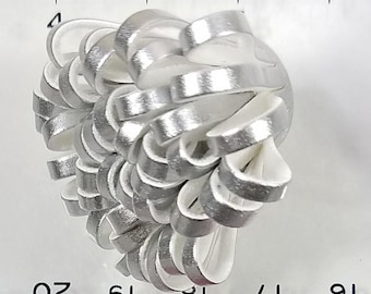 6 Silver Tassels - No Cap Decorative Looped Tassels