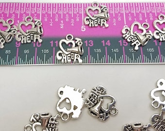 Cheerleader Charms 30 Silver Love To Cheer Charms