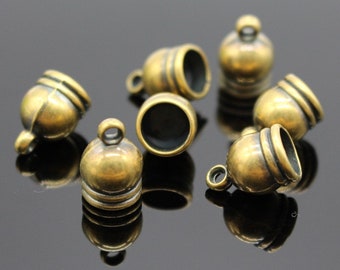 25 Tassel Caps 10 mm Bronze End Caps