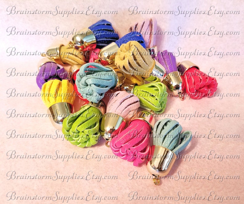 Decorative Tassels 6 Assorted Colors with Pale Gold Caps Etsy