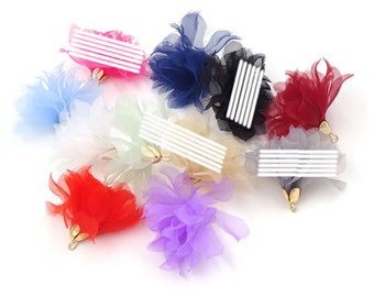 24 Cute Tassels, 4 each of 6 Colors, Gold Cap Tassel Charms