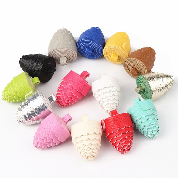 Wrapped Pine Cone Tassels, 24 Piece Mixed Color Assortment