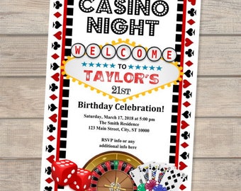 casino invitation etsy