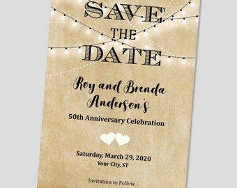 50 Wedding Anniversary Save The Date Etsy