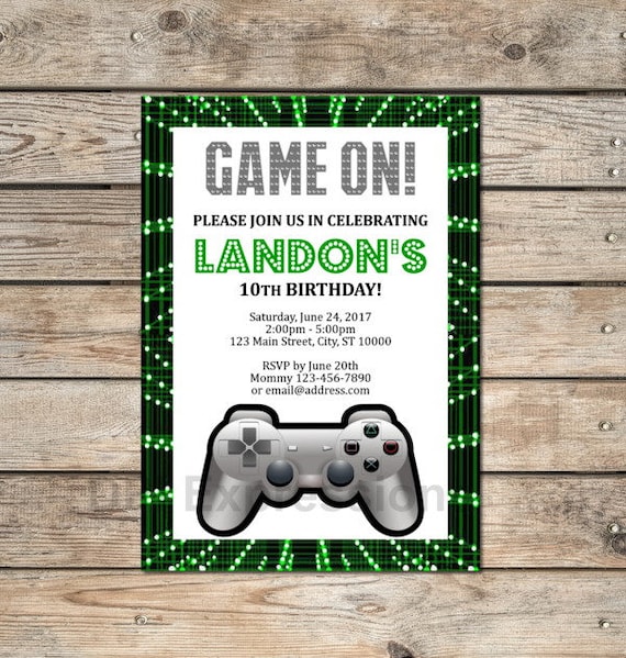 video-game-birthday-party-invitation-gaming-party-invitation-etsy