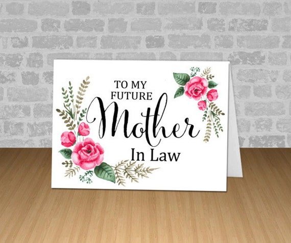 To My Future Mother In Law, Watercolor Roses Card, Mother In Law Wedding Day Note Card, Printed With Envelope Il_570xn