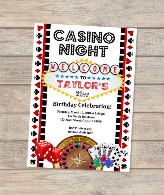 Casino Themed Birthday Party Invitations Casino Themed Birthday Party Invitations