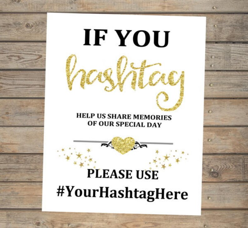 If You Hashtag Wedding Sign Hashtag Printable Wedding Art - Etsy