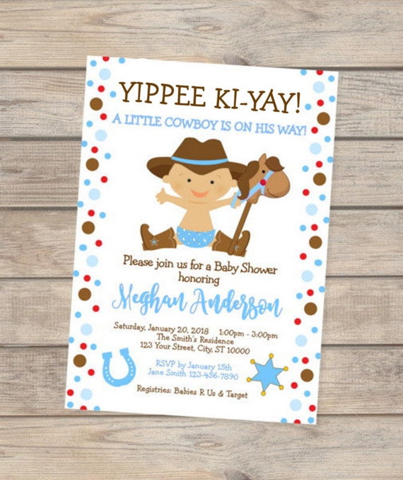 cowboy baby shower invitations