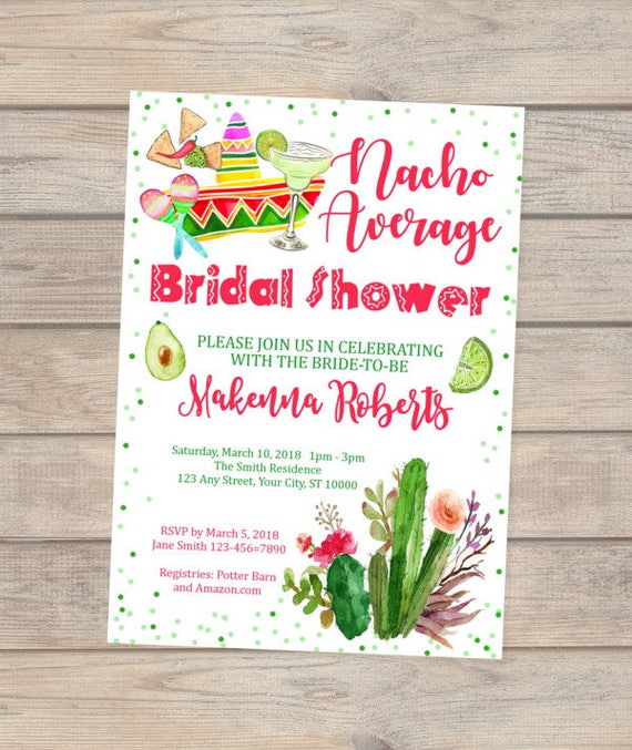 Nacho Average Bridal Shower Invitation, Fiesta Bridal