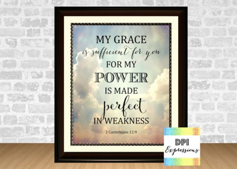 Bible Verse Art Print My Grace is Sufficient for You 2 Etsy